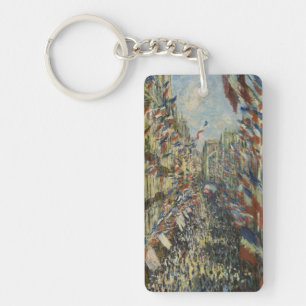 Vintage Monet French Flag Paris Street Art Key Ring