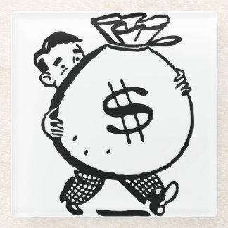 Vintage Money Bag Cartoon Coaster