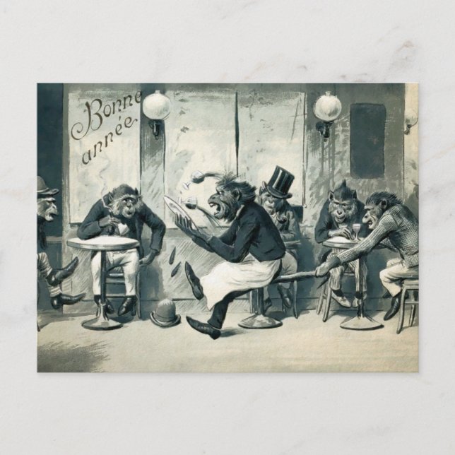 Vintage Monkey Bar Postcard (Front)