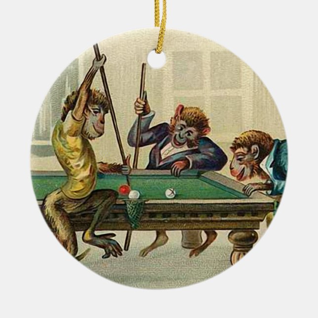Vintage Monkey Christmas Ornament (Front)