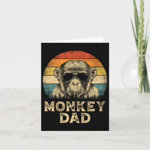 Vintage Monkey Dad Monkey Lovers Daddy Father&#; s Card
