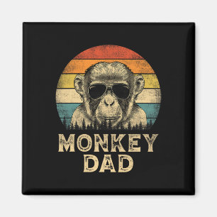 Vintage Monkey Dad Monkey Lovers Daddy Father&#; s Magnet