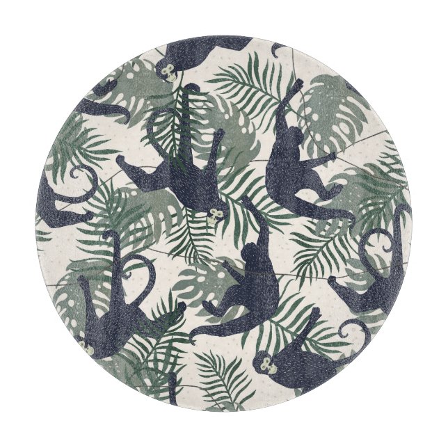 Vintage Monkey Pattern Cutting Board (Front)