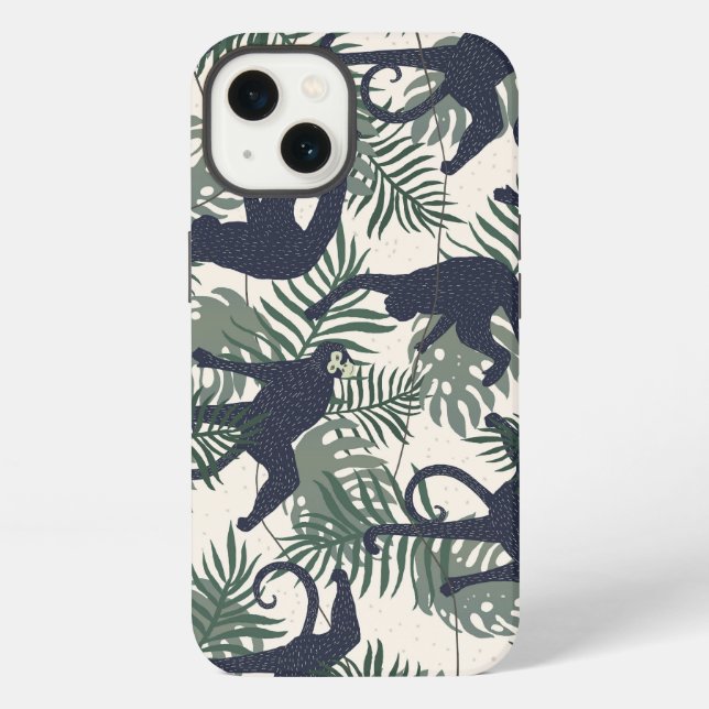 Vintage Monkey Pattern iPhone Case (Back)