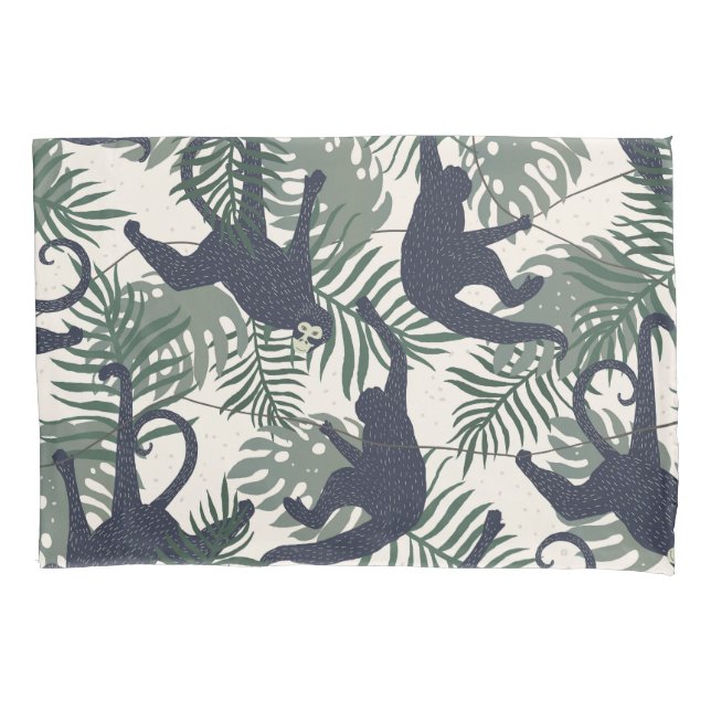 Vintage Monkey Pattern Pillowcase (Front)