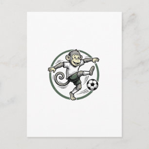 Vintage Monkey Soccer Player Engraving Shirt Desig Postcard