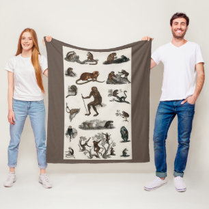 Vintage Monkeys Apes Gorilla Kids Gifts Fleece Blanket
