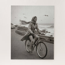 Vintage monochrome jigsaw puzzle description