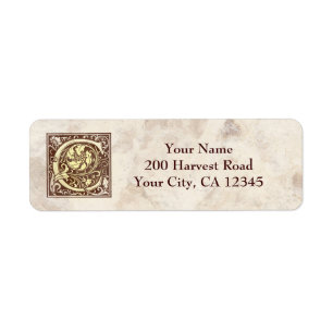 Vintage Monogram C Return Address Label