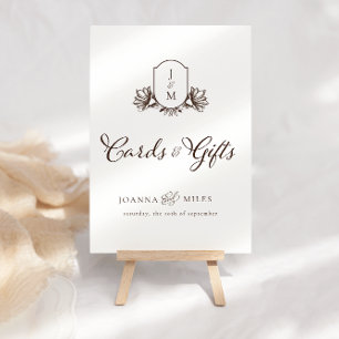 Vintage Monogram Crest Cards & Gifts Sign