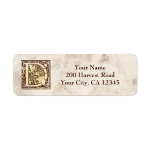 Vintage Monogram D Return Address Label