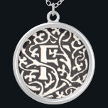 Vintage Monogram F Art Nouveau Letter Silver Plated Necklace<br><div class="desc">Art nouveau Letters - Monograms from the Arts & Crafts Movement This letter F is a lovely rugged monogram created in 1901, and published in a set of books. The monogram F is surrounded by a wonderful hand-drawn vine pattern, very much in the style of the art nouveau patterns in...</div>