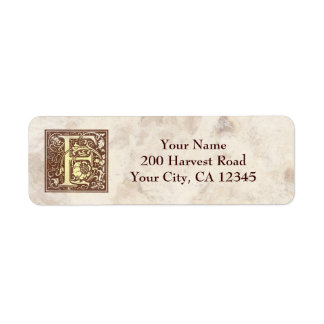 Vintage Monogram F Return Address Label