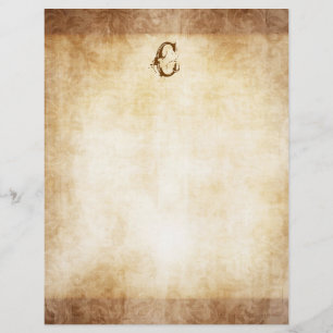 Vintage Monogram Faded Damask Paper