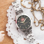 Vintage monogram floral initials couple names watch<br><div class="desc">Vintage Style Floral Monogram Letters with Couple's Names & Initials – Timeless Elegance Celebrate love with this Vintage Style Floral Monogram featuring beautifully crafted initials and couple’s names. Inspired by classic botanical illustrations, this design blends romantic floral elements with elegant typography for a truly timeless look. Perfect for weddings, anniversaries,...</div>