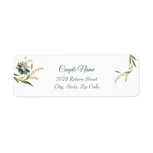 Vintage Monogram Floral Vine Return Address Label