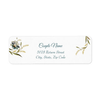 Vintage Monogram Floral Vine Return Address Label
