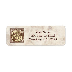Vintage Monogram G Return Address Label