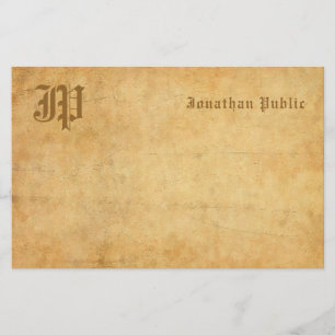 Vintage Monogram Handwritten Text Elegant Template Stationery