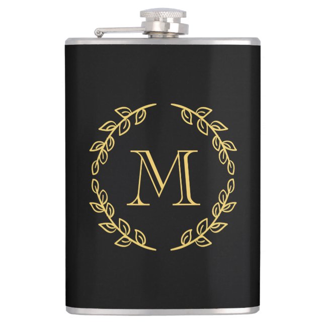Vintage Monogram Hip Flask (Front)