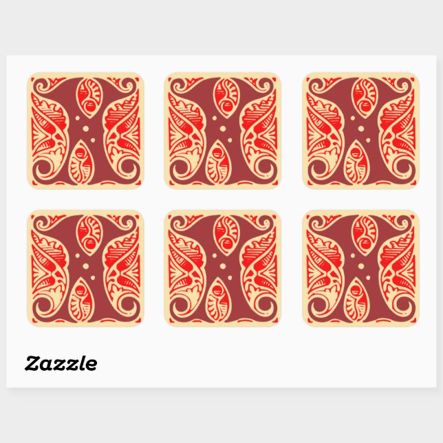 Vintage Monogram Initial Letter X Square Sticker (Sheet)