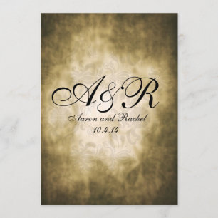 vintage monogram invitation