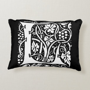 Vintage Monogram L Art Nouveau Decorative Cushion