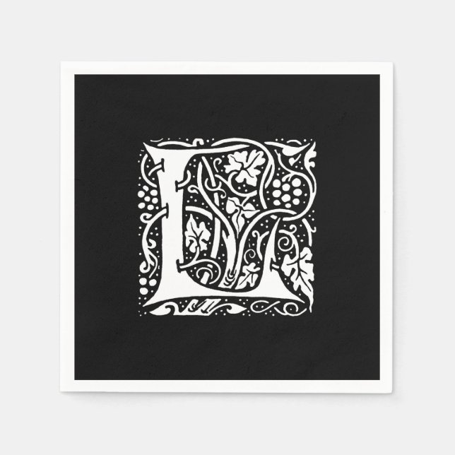 Vintage Monogram L Art Nouveau  Napkin (Front)