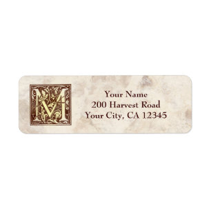 Vintage Monogram M Return Address Label