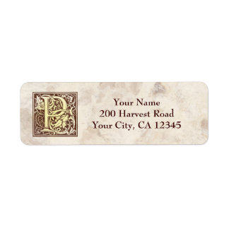 Vintage Monogram P Return Address Label