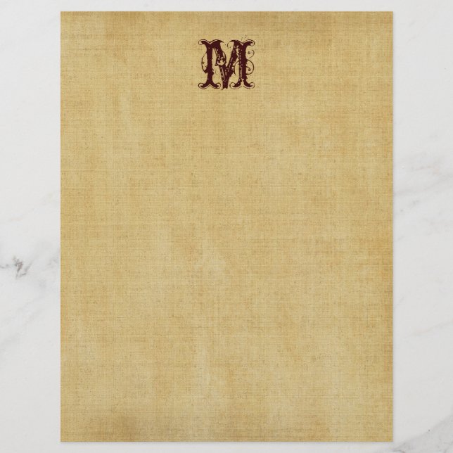 Vintage Monogram Parchment Paper (Front)