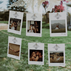 Vintage Monogram Photo   Table Number Card