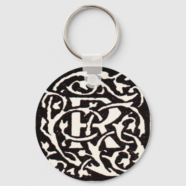 Vintage Monogram R Art Nouveau  Key Ring (Front)