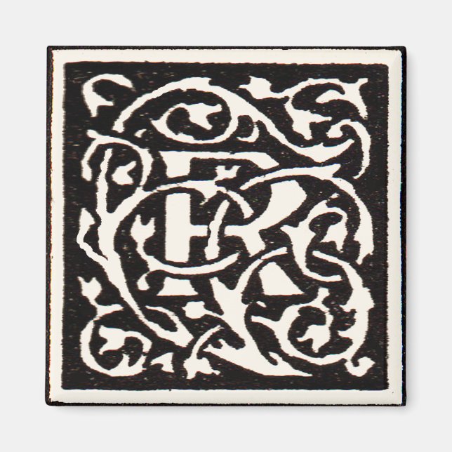 Vintage Monogram R Art Nouveau  Magnet (Front)