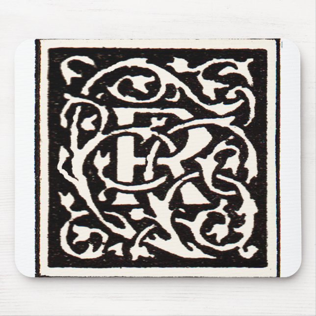 Vintage Monogram R Art Nouveau  Mouse Pad (Front)