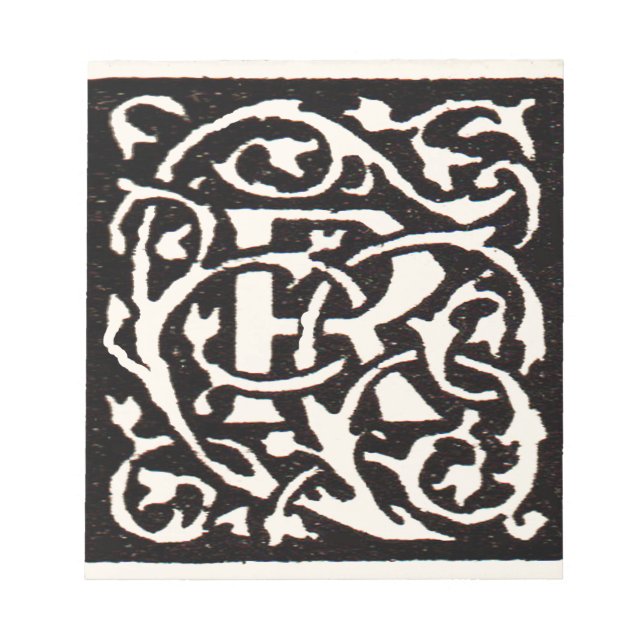 Vintage Monogram R Art Nouveau  Notepad (Front)
