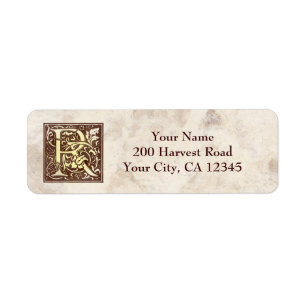 Vintage Monogram R Return Address Label
