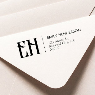 Vintage Monogram Return Address Self-inking Self-inking Stamp