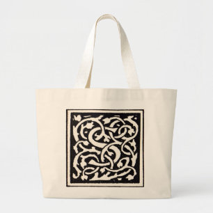 Vintage Monogram S Art Nouveau Letter Large Tote Bag