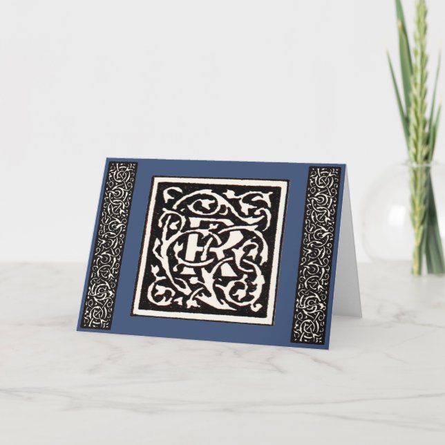 Vintage Monogram S Art Nouveau Letter Note Card (Front)