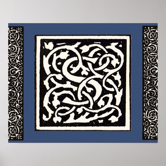 Vintage Monogram S Art Nouveau Letter Poster (Front)