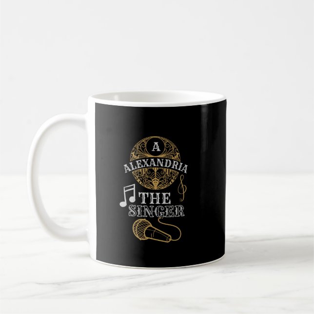 Vintage Monogram singer funny music microphone Coffee Mug (Left)