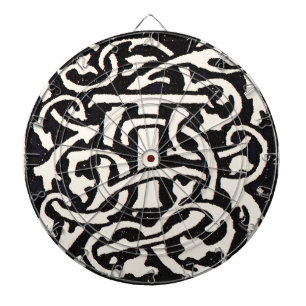 Vintage Monogram T Art Nouveau Letter Dartboard