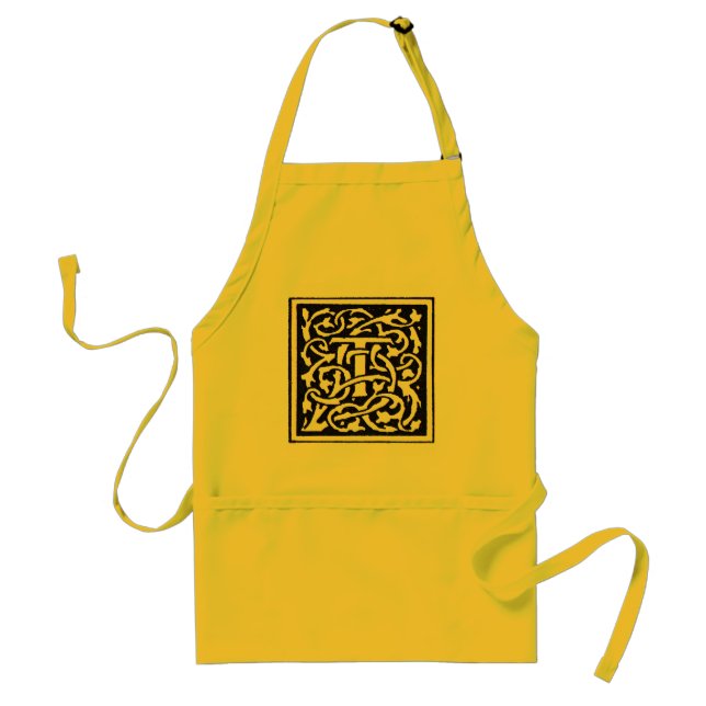 Vintage Monogram T Art Nouveau Letter Standard Apron (Front)