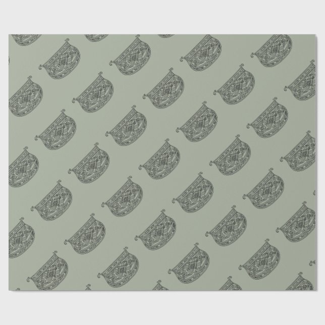 Vintage Monogram The Letter D Wrapping Paper (Flat)