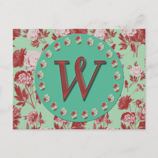 Vintage Monogram W Postcard