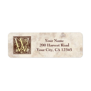 Vintage Monogram W Return Address Label