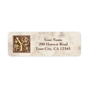 Vintage Monogram Y Return Address Label