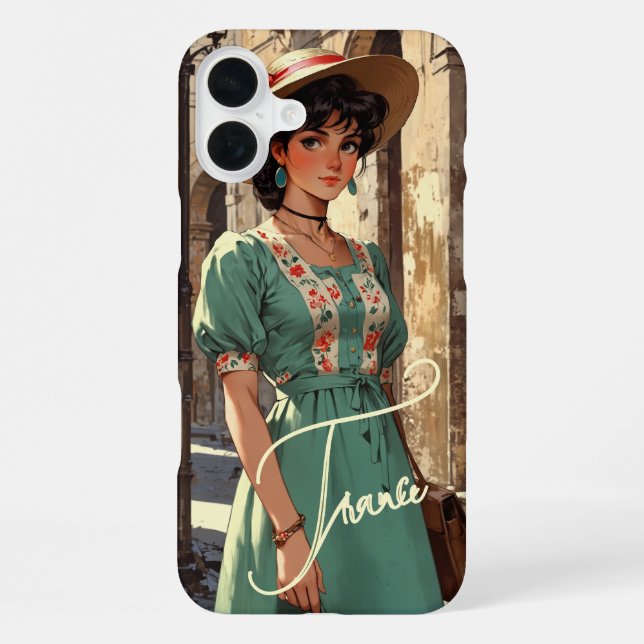 Vintage Monogrammed Case- Mate iPhone Case (Back)