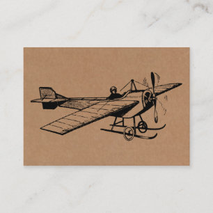 Vintage Monoplane - Black on Cardboard Tex Business Card